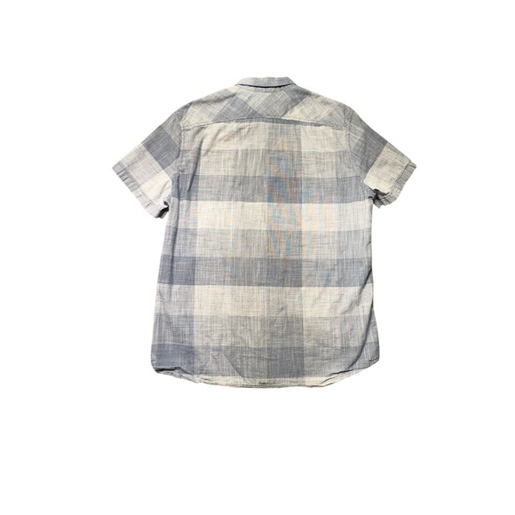 Timberland Slim Fit Plaid Shirt Men’s L Blue Gray Short Sleeve Button Down - Picture 2 of 8